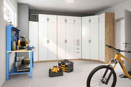 Allrounder von Rauch Blue - Mehrzweck-Eckschrank Eiche - weiß