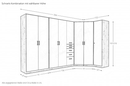 Allrounder von Rauch Blue - Mehrzweck-Eckschrank Eiche - weiß