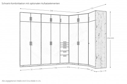 Allrounder von Rauch Blue - Mehrzweck-Eckschrank Eiche - weiß