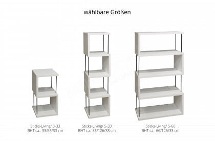 Sticks-Living von Mäusbacher - Regal 3-33 in Asteiche Nachbildung