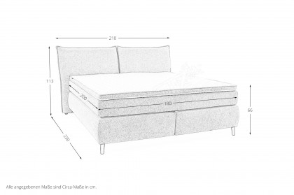Hacienda von Jockenhöfer - Boxspringbett 180 grau