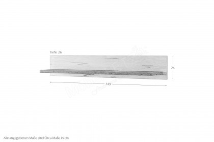 Nizza von IDEAL Möbel - Wandboard Pino Aurelio/ Eiche Artisan