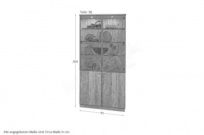 Tessaro-living von Schösswender - Vitrine TE 21 Wildeiche/ Samtöl