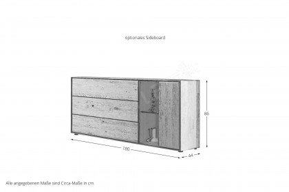 Vala von Hartmann - Wohnwand V24 aus massiver Kerneiche natur
