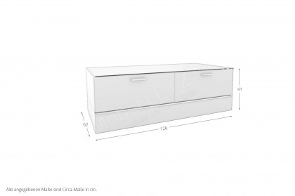 CUBE-living von LEONARDO living - Lowboard weiß auf Sockel