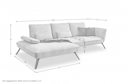 Apex Plus von Poco - Ecksofa links creme