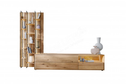 Vala von Hartmann - Wohnwand V38 Kerneiche natur/ Parsolglas