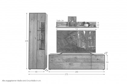 Vala von Hartmann - Wohnwand V40 aus massiver Kerneiche