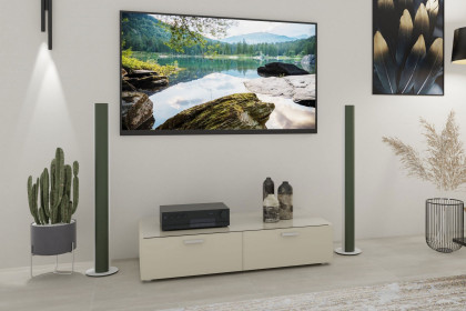 CUBE-living von LEONARDO living - Lowboard mit palazzofarbenem Glas