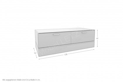 CUBE-living von LEONARDO living - Lowboard mit palazzofarbenem Glas