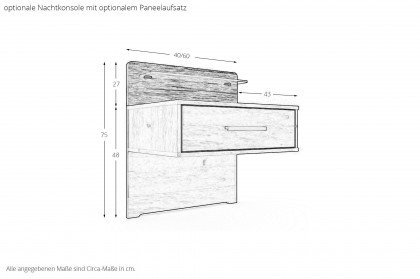Toben von Wiemann - Bett 160x200 cm Bianco-Eiche teilmassiv