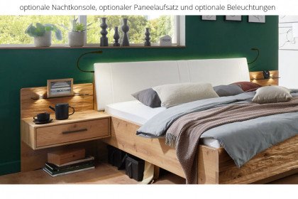 Toben von Wiemann - Bett 160x200 cm Bianco-Eiche teilmassiv