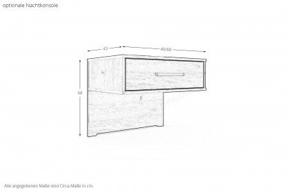 Toben von Wiemann - Bett 160x200 cm Bianco-Eiche teilmassiv