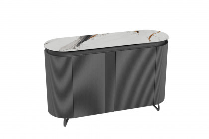 Columbus von Akante - Kommode in Marmoroptik Fiorentino/ Mattschwarz