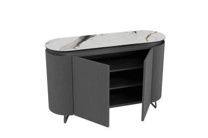 Columbus von Akante - Kommode in Marmoroptik Fiorentino/ Mattschwarz