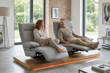 KOINOR Evino - Ledersofa silver