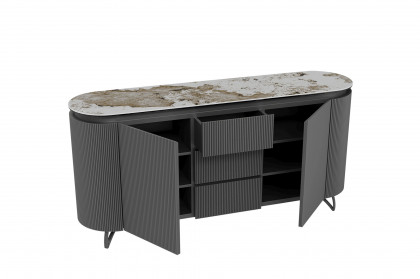 Columbus von Akante - Sideboard mit Stahlfüßen in Mattschwarz