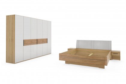 Toben von Wiemann - Schlafzimmer Bianco-Eiche teilmassiv - weiß