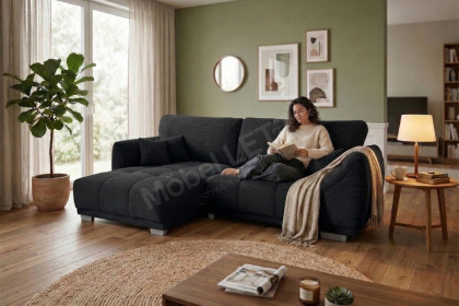 Modell 248 II von Sofa-Team - Eckgarnitur Ausführung links schwarz