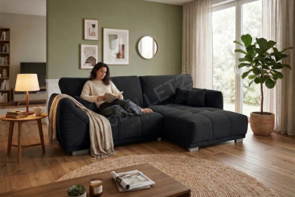 Modell 248 II von Sofa-Team - Eckgarnitur Ausführung rechts schwarz