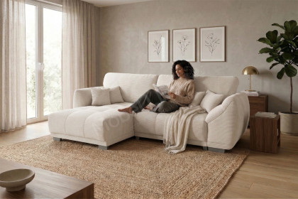 Modell 248 II von Sofa-Team - Ecksofa Ausführung links weiß