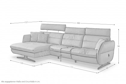 Manu-LE26 von Polsteria - Polsterecke links cognac