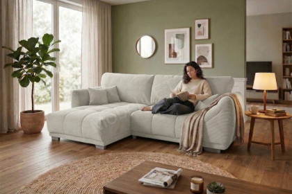 Modell 248 II von Sofa-Team - Eckcouch Ausführung links ecru