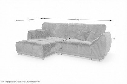 Modell 248 II von Sofa-Team - Eckcouch Ausführung links ecru