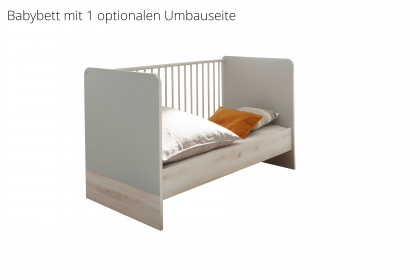 Fien von POL Power - 70x140 cm Kinderbett hellgrau mit Lattenrahmen