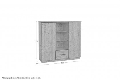 Tessaro-living von Schösswender - Highboard TE 11 Wildeiche/ Samtlack