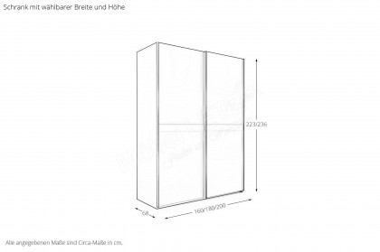 Scale-Slide-Line von Rauch Black - Schwebetürenschrank Glas champagner
