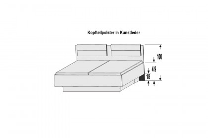 Achat Komfort von Priess - Komfortbett Sonoma Eiche mit Polster