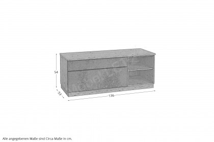 Tessaro-living von Schösswender - Lowboard TE 04L Wildeiche/ Samtlack