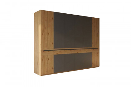 Incasa Onema von Decker - Schrank Glas anthrazit - Wildeiche mit Griffausfräsungen