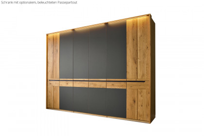 Incasa Onema von Decker - Schrank Glas anthrazit - Wildeiche mit Griffausfräsungen