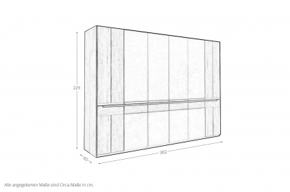 Incasa Onema von Decker - Schrank Glas anthrazit - Wildeiche mit Griffausfräsungen