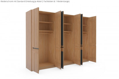 Incasa Onema von Decker - Schrank Glas anthrazit - Wildeiche mit Griffausfräsungen