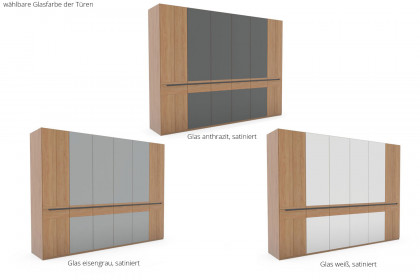 Incasa Onema von Decker - Schrank Glas anthrazit - Wildeiche mit Griffausfräsungen