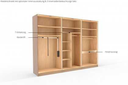 Incasa Onema von Decker - Schrank Glas anthrazit - Wildeiche mit Griffausfräsungen