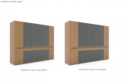 Incasa Onema von Decker - Schrank Glas anthrazit - Wildeiche mit Griffausfräsungen