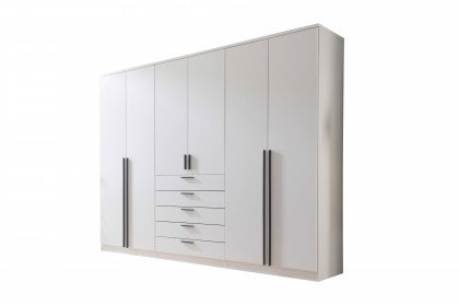 Arnis von POL Power - 6-türiger Schrank weiß mit 5 breiten Schubladen