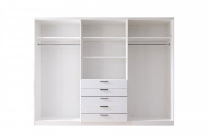 Arnis von POL Power - 6-türiger Schrank weiß mit 5 breiten Schubladen