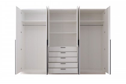 Arnis von POL Power - 6-türiger Schrank weiß mit 5 breiten Schubladen