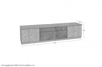 Tessaro-living von Schösswender - Lowboard TE 32U Wildeiche/ Samtlack