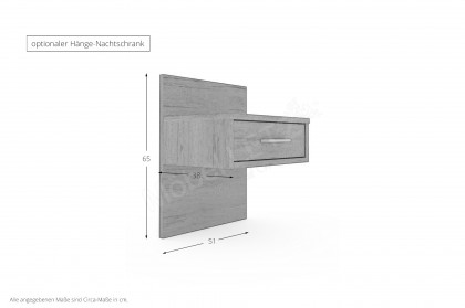 Achat Komfort von Priess - Doppelbett Artisan Eiche mit Kopfteilpolster
