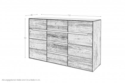 InCasa Onema von Decker - Türenkommode mit 4 Schubkästen