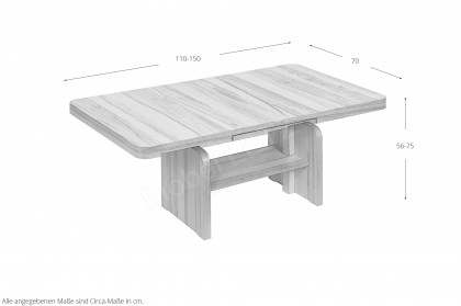 2216 von Vierhaus - Couchtisch in Kernbuche