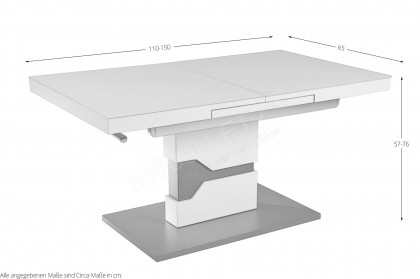 1716 von Vierhaus - Couchtisch in Weiß/ Lavagrau