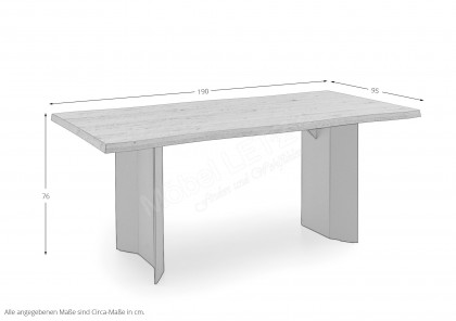 Vala von Hartmann - Esstisch mit massiver Kerneiche Tischplatte