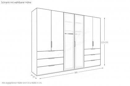 Scale-Spin von Rauch Black - Kombi-Schrank fango mit Glasrahmentüren